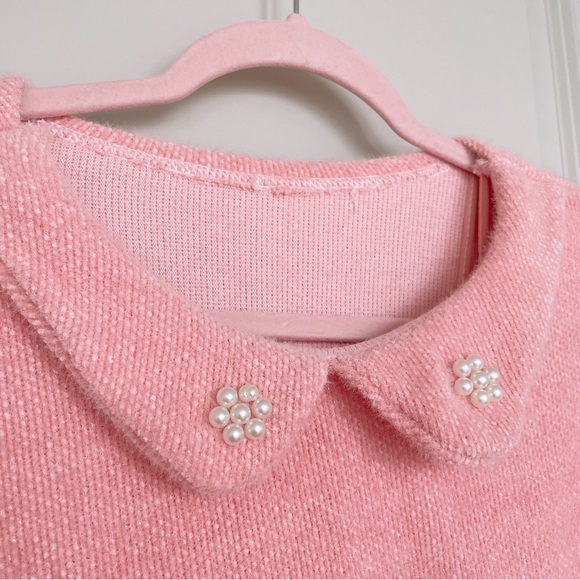 Pink Feminine Coquette Dress Set with Tweed top - Picture 4 of 13